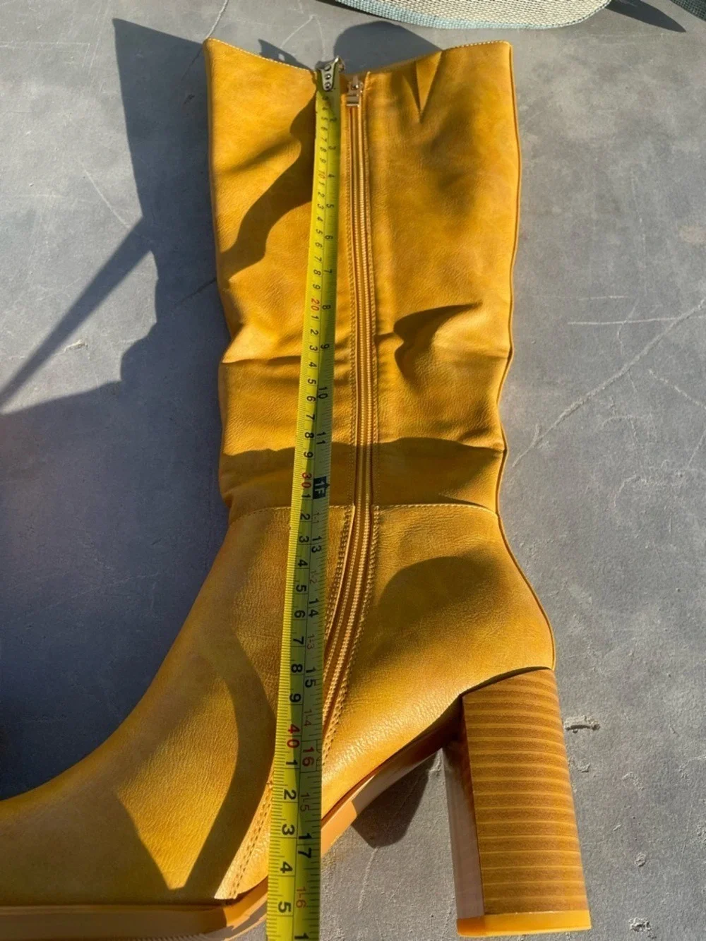 Topwalks Women's Tall Knee High Boots Mustard Yellow Size 8